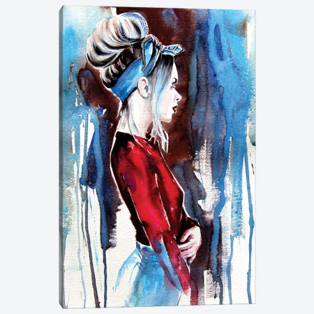 Girl In Red Canvas Print #AKV192} by Anna Brigitta Kovacs Canvas Wall Art
