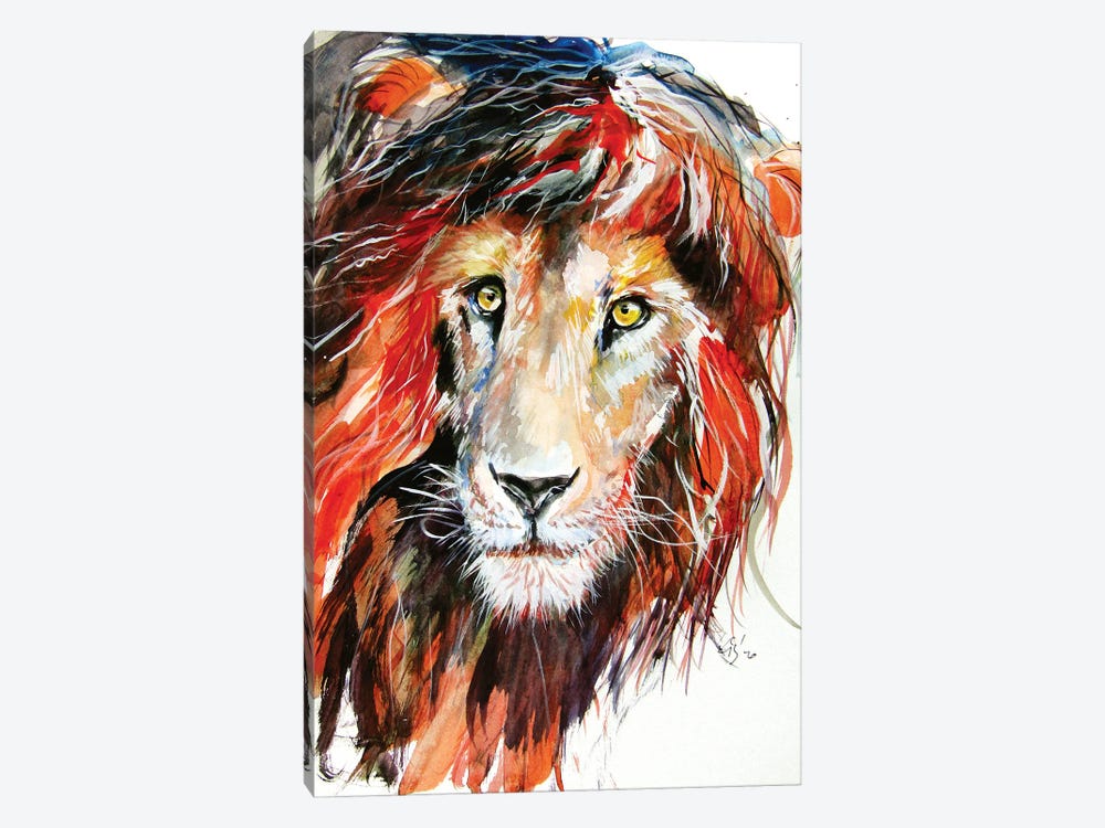 Lion Portrait by Anna Brigitta Kovacs 1-piece Canvas Print