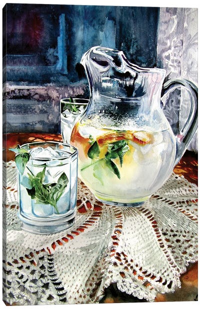 Still Life With Lime Juice Canvas Art Print - Anna Brigitta Kovacs