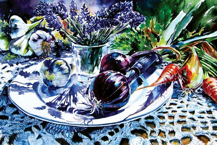 Still Life With Vegetables And Lavender