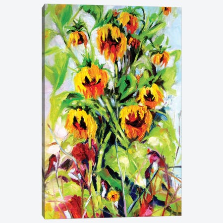 Some Sunflowers Canvas Print #AKV216} by Anna Brigitta Kovacs Canvas Wall Art