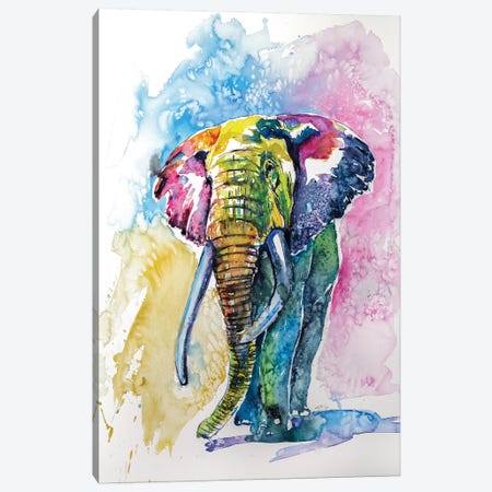 Colorful Elephant IV Canvas Print #AKV21} by Anna Brigitta Kovacs Canvas Artwork