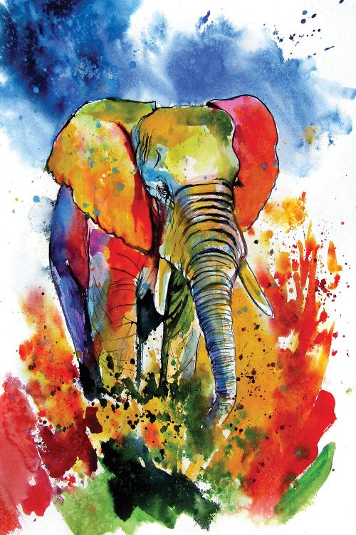 Colorful Elephant On The Field