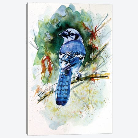 Blue Bird Canvas Print #AKV227} by Anna Brigitta Kovacs Canvas Art Print