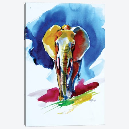 Majestic Elephant At Night Canvas Print #AKV232} by Anna Brigitta Kovacs Canvas Print