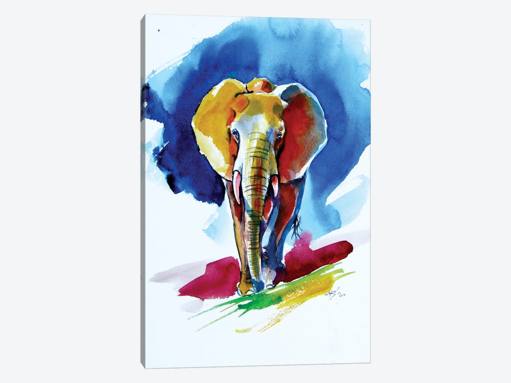 Majestic Elephant At Night by Anna Brigitta Kovacs 1-piece Canvas Art