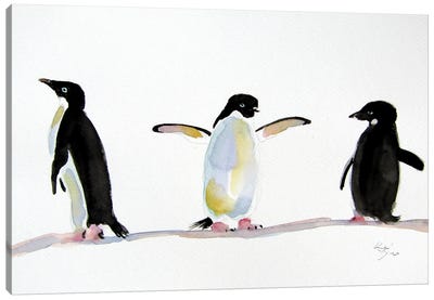 Penguins Canvas Art Print - Anna Brigitta Kovacs