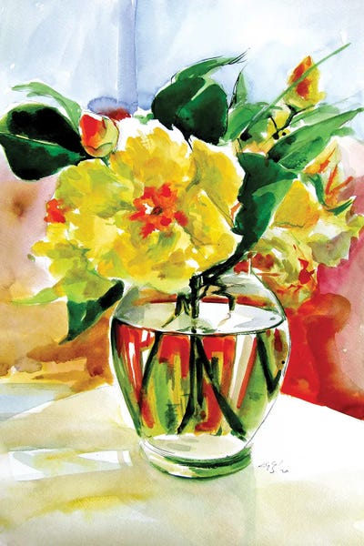 Botanical Still Life: Still Life With Yellow Flowers by Anna Brigitta Kovacs