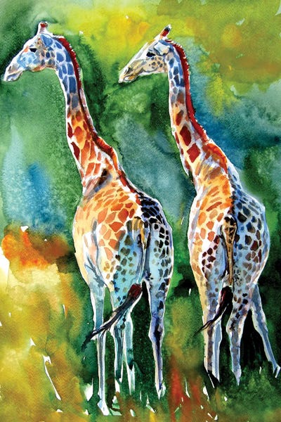 Giraffes: Giraffes On The Field by Anna Brigitta Kovacs