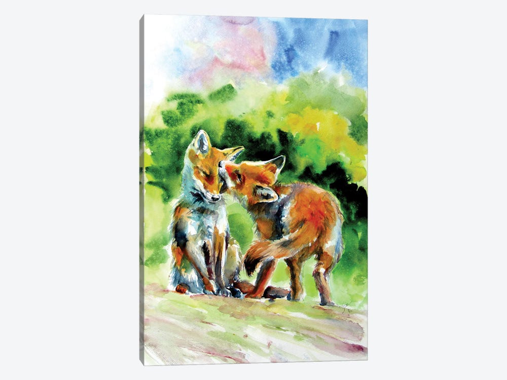 Fox Cubs by Anna Brigitta Kovacs 1-piece Canvas Print