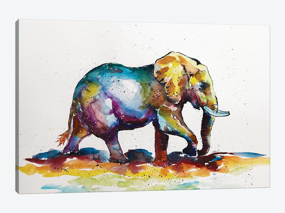 Colorful Elephant VII by Anna Brigitta Kovacs 1-piece Canvas Wall Art