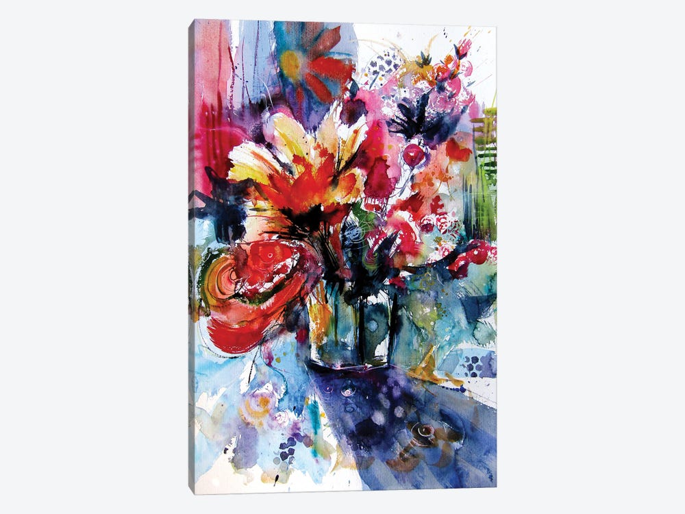 Colorful Life With Flowers I by Anna Brigitta Kovacs 1-piece Art Print