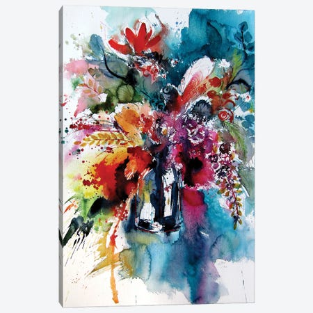 Colorful Life With Flowers III Canvas Print #AKV253} by Anna Brigitta Kovacs Canvas Art Print