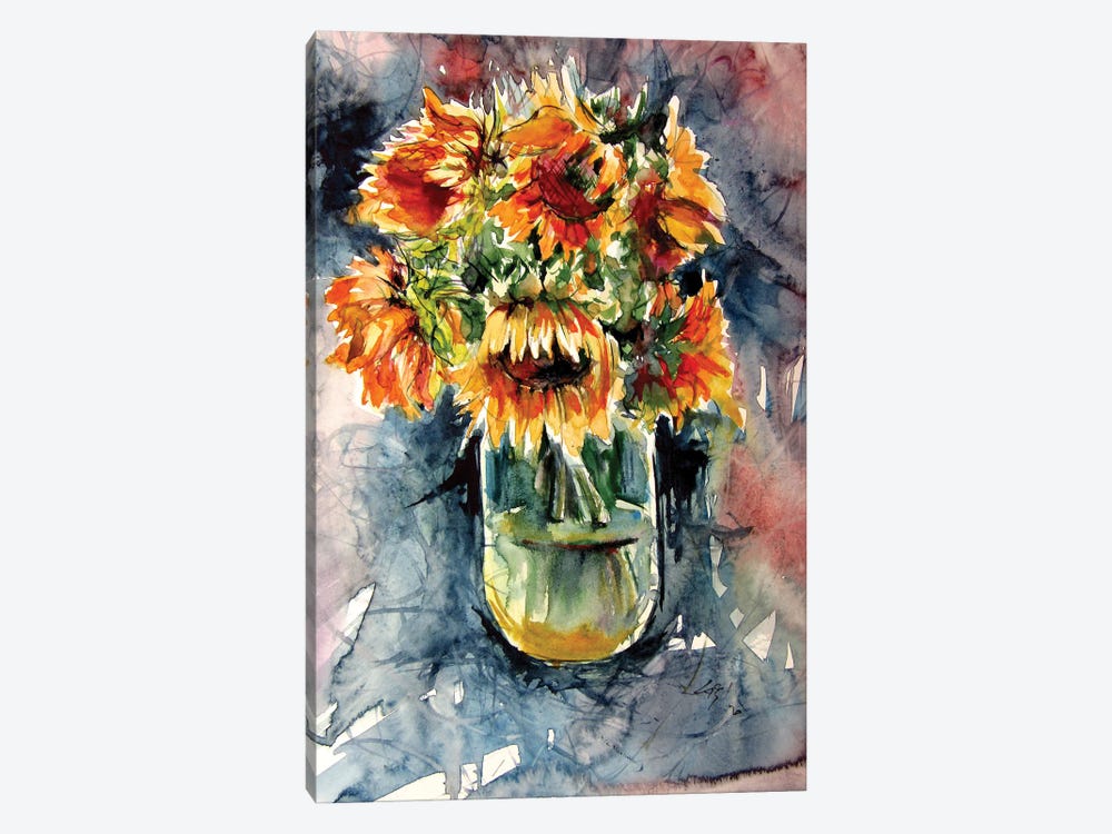 Still Life With Some Sunflowers by Anna Brigitta Kovacs 1-piece Art Print
