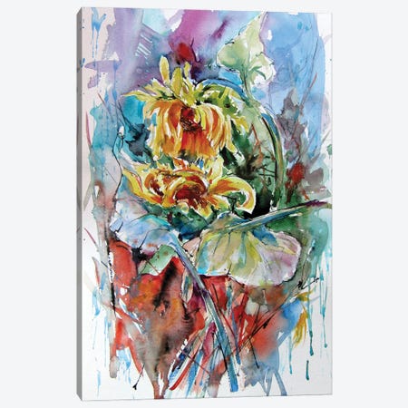 Sunflower Composition Canvas Print #AKV256} by Anna Brigitta Kovacs Canvas Wall Art