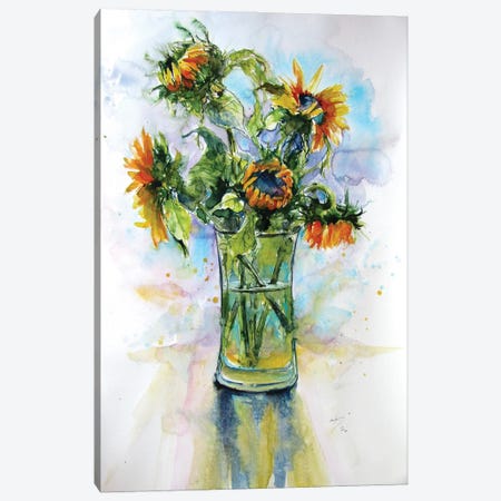 Colorful Life With Sunflowers I Canvas Print #AKV257} by Anna Brigitta Kovacs Canvas Art