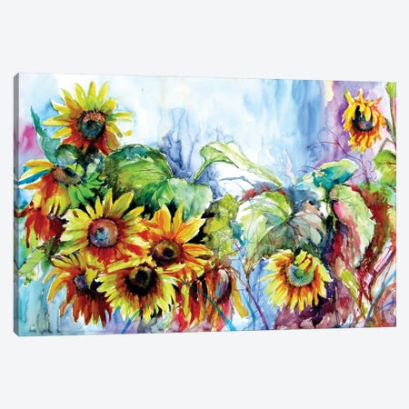 Colorful Life With Sunflowers II Canvas Print #AKV258} by Anna Brigitta Kovacs Canvas Art Print