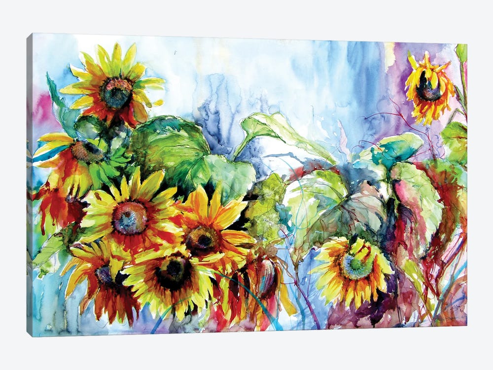 Colorful Life With Sunflowers II by Anna Brigitta Kovacs 1-piece Canvas Art