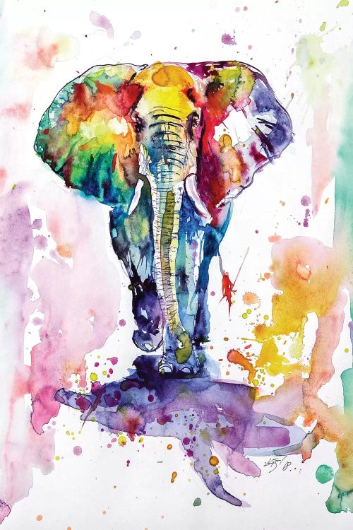 Colorful Elephant Walking