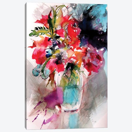 Home Atmosphere With Flowers I Canvas Print #AKV262} by Anna Brigitta Kovacs Canvas Wall Art