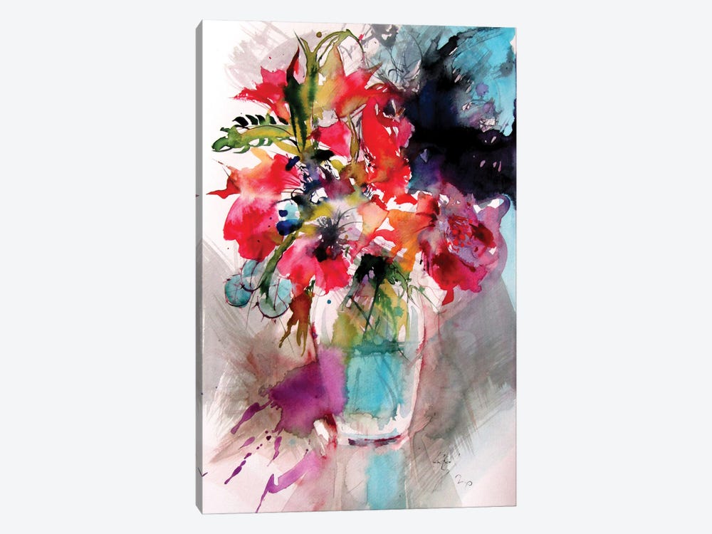 Home Atmosphere With Flowers I by Anna Brigitta Kovacs 1-piece Canvas Art Print