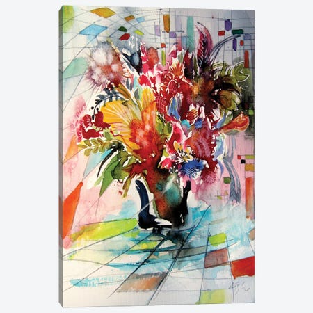 Colorful Life With Flowers VI Canvas Print #AKV264} by Anna Brigitta Kovacs Canvas Print