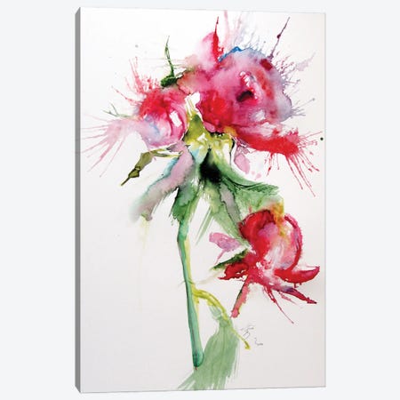 Pink Floral Canvas Print #AKV268} by Anna Brigitta Kovacs Canvas Wall Art