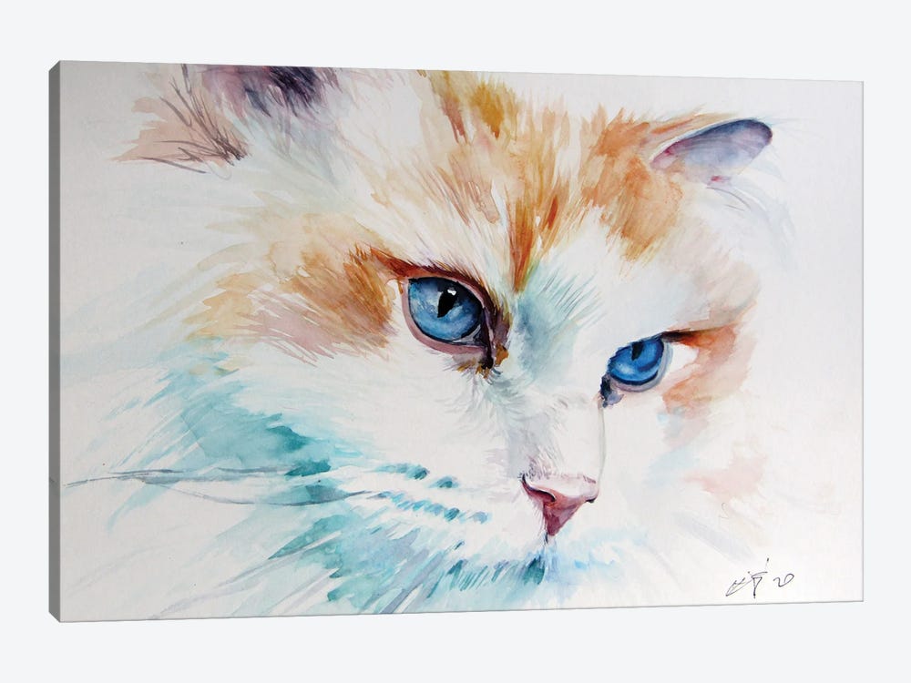 Cat Portrait I by Anna Brigitta Kovacs 1-piece Canvas Art