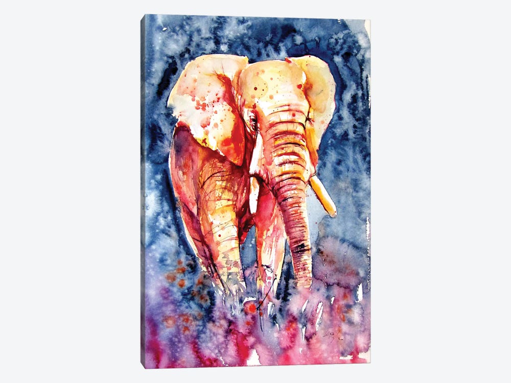 Majestic Elephant Alone II by Anna Brigitta Kovacs 1-piece Canvas Wall Art