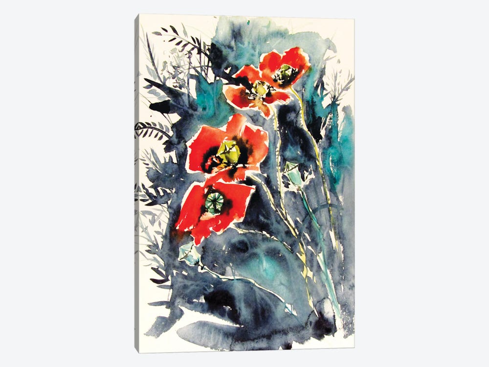 Some Poppies II by Anna Brigitta Kovacs 1-piece Canvas Print