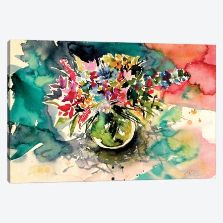 Still Life With Wildflowers From The Field Canvas Print #AKV285} by Anna Brigitta Kovacs Art Print