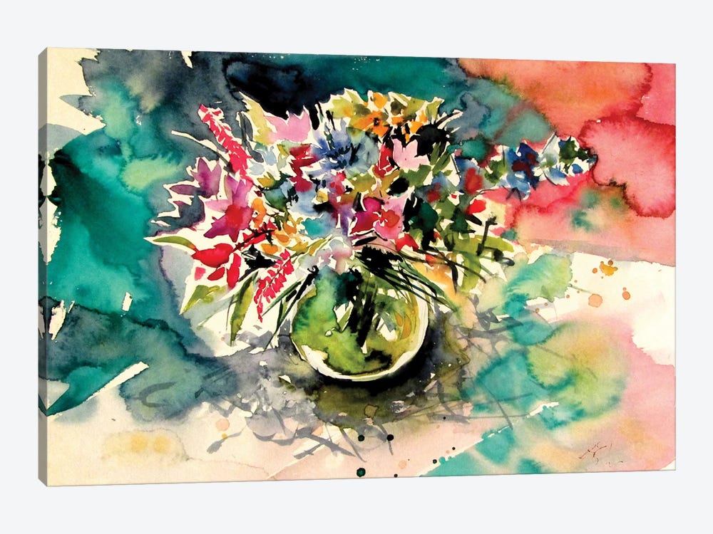 Still Life With Wildflowers From The Field by Anna Brigitta Kovacs 1-piece Canvas Artwork