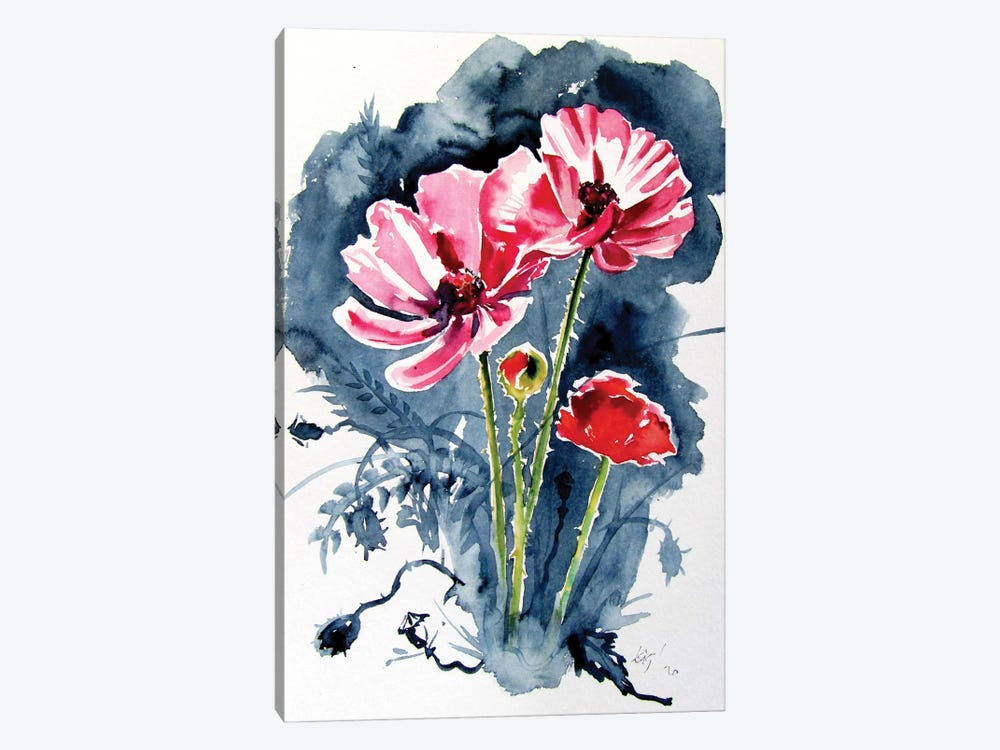 Some Poppy Flowers by Anna Brigitta Kovacs 1-piece Canvas Print