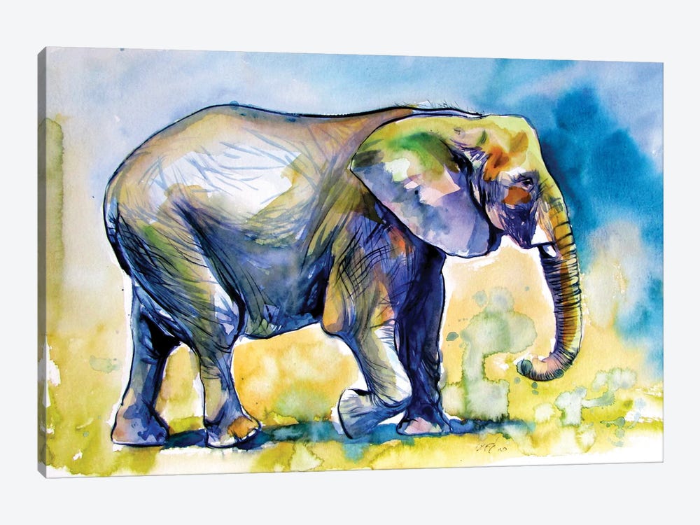 Majestic Elephant Alone III by Anna Brigitta Kovacs 1-piece Canvas Wall Art