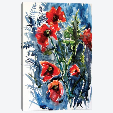 Wild Poppies Canvas Print #AKV293} by Anna Brigitta Kovacs Canvas Print