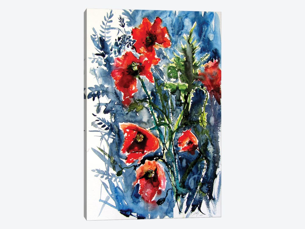 Wild Poppies by Anna Brigitta Kovacs 1-piece Canvas Art Print