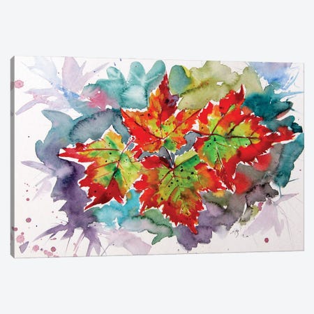 Autumn Leaves Canvas Print #AKV294} by Anna Brigitta Kovacs Canvas Artwork