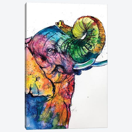 Elephant Love Canvas Print #AKV30} by Anna Brigitta Kovacs Canvas Print