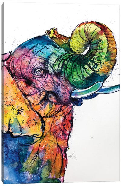 Elephant Love Canvas Art Print - Anna Brigitta Kovacs