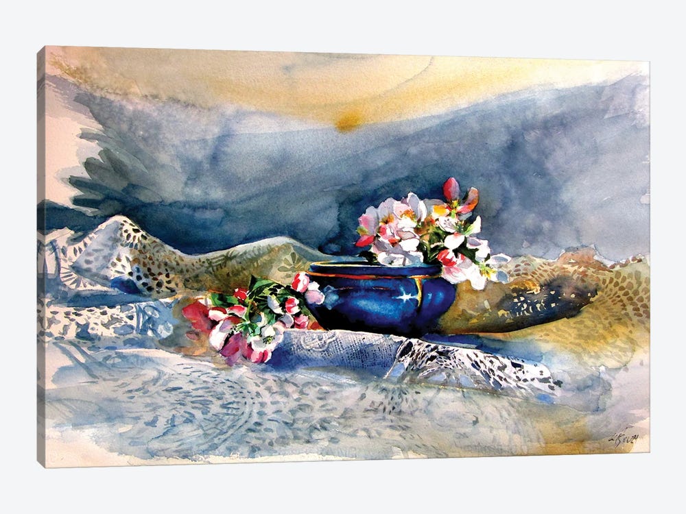 Still Life With Flowering Branch Ii by Anna Brigitta Kovacs 1-piece Canvas Print