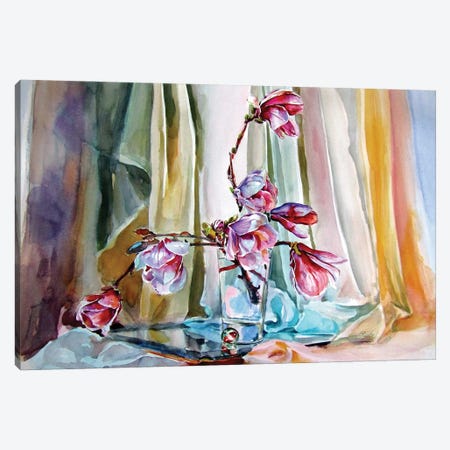 Still Life With Magnolia Canvas Print #AKV321} by Anna Brigitta Kovacs Canvas Print