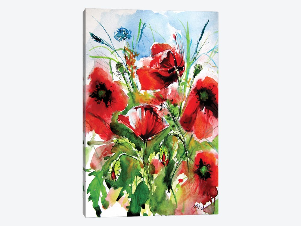 Red Poppies by Anna Brigitta Kovacs 1-piece Canvas Artwork