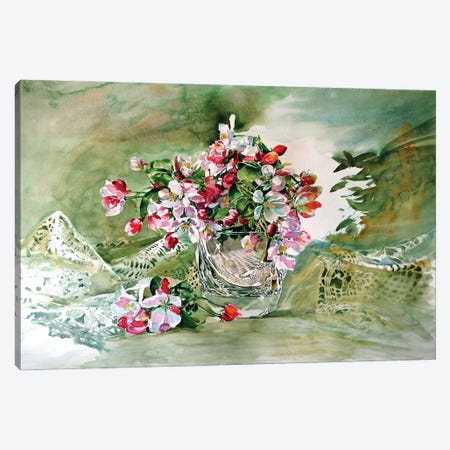 Still Life With Flowering Branch III Canvas Print #AKV353} by Anna Brigitta Kovacs Canvas Wall Art