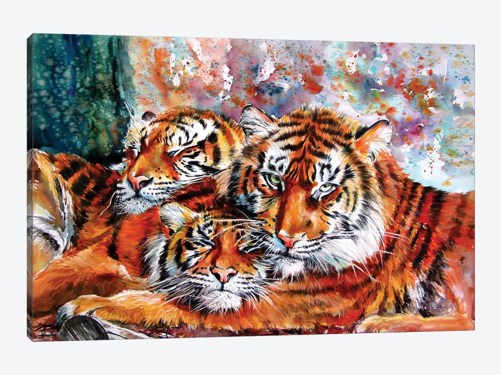 Resting Tigers by Anna Brigitta Kovacs 1-piece Canvas Print