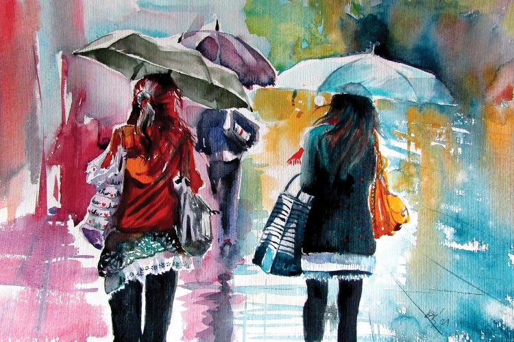 Rainy Day With Umbrellas II