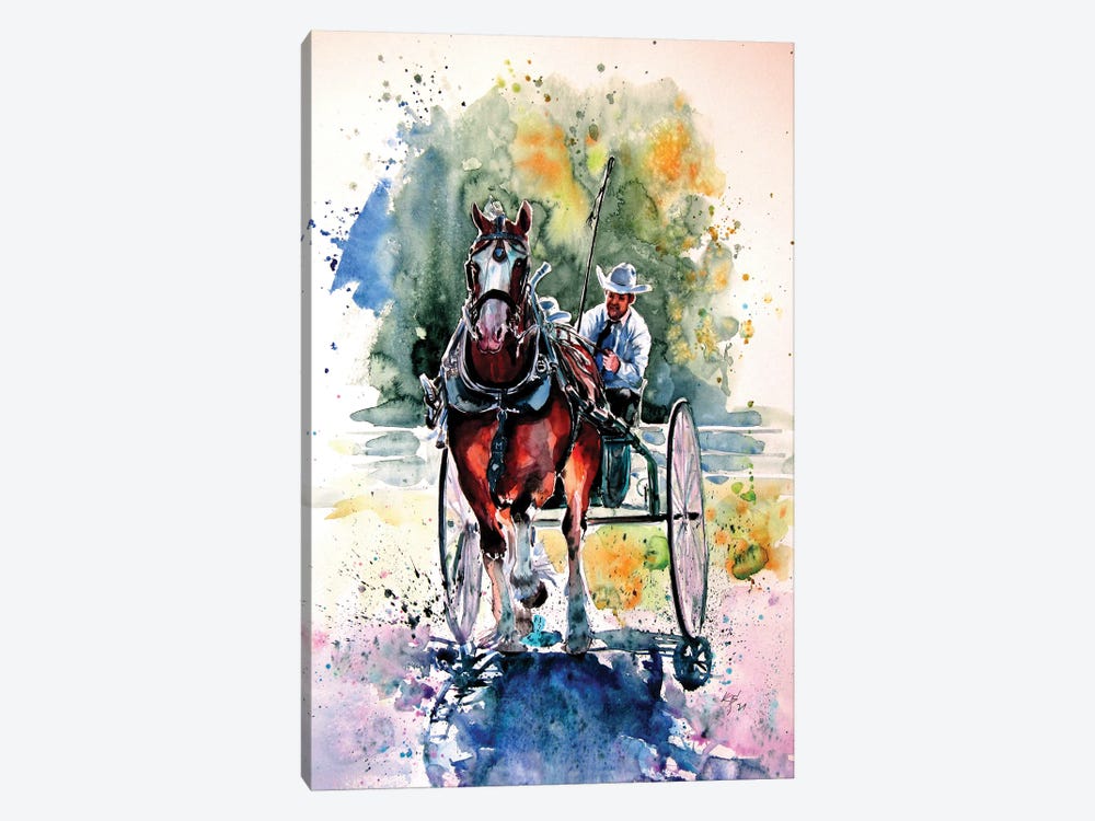 Horse Race by Anna Brigitta Kovacs 1-piece Canvas Artwork
