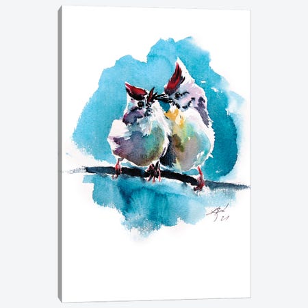 Cute Birds Canvas Print #AKV378} by Anna Brigitta Kovacs Canvas Artwork
