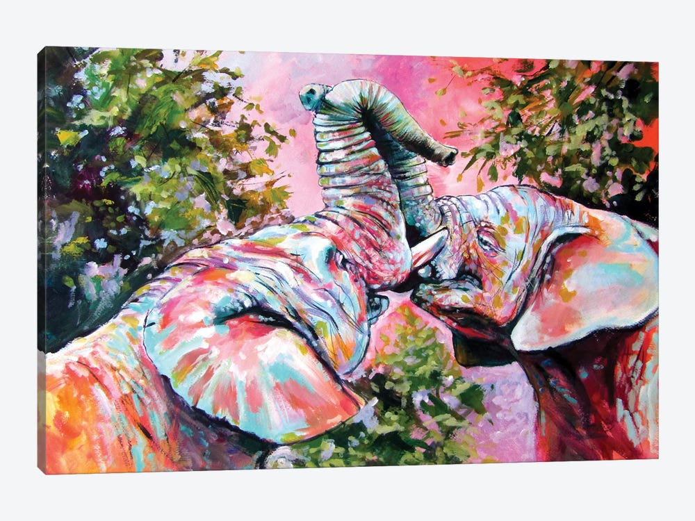 Happy Elephant III by Anna Brigitta Kovacs 1-piece Canvas Art