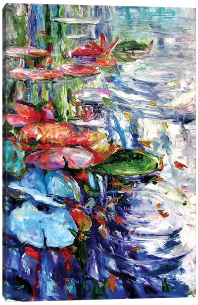 Water Lily At Fall Canvas Art Print - Lily Art