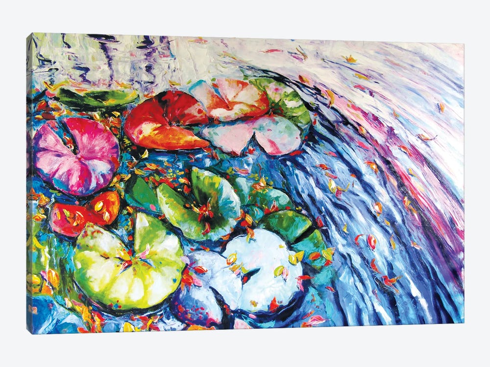 Autumn With Water Lilies by Anna Brigitta Kovacs 1-piece Canvas Wall Art